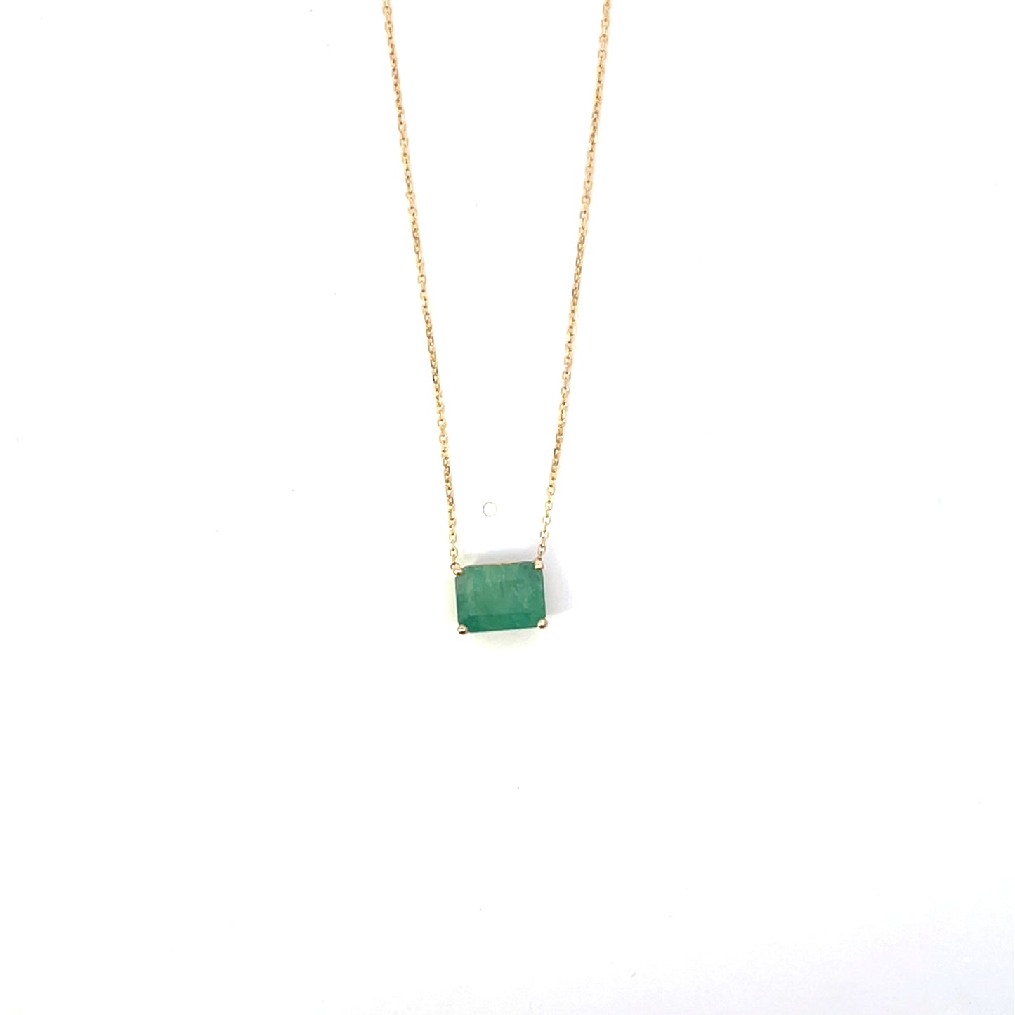 14k YG SOLITAIRE EMERALD CS 1.90 NECKLACE