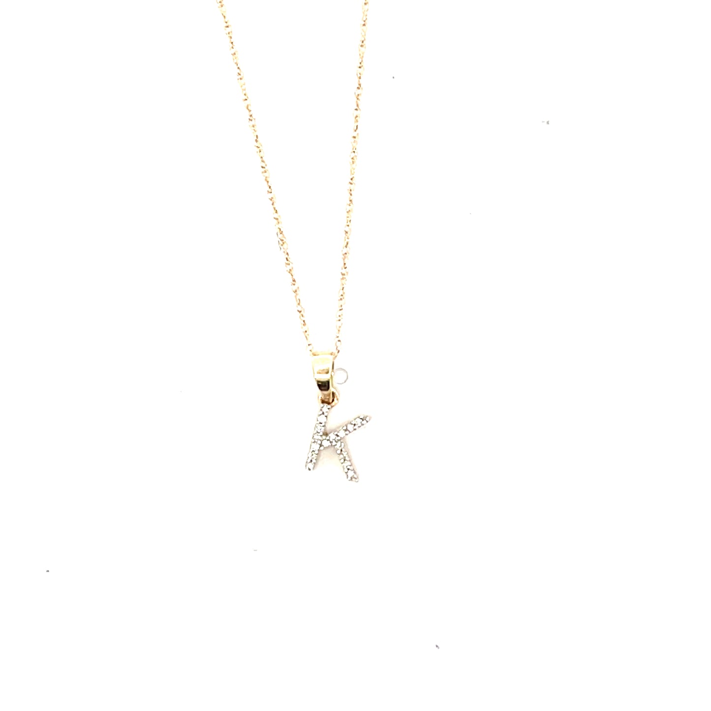 10K YG D-0.03 LETTER NECKLACE LETTER K