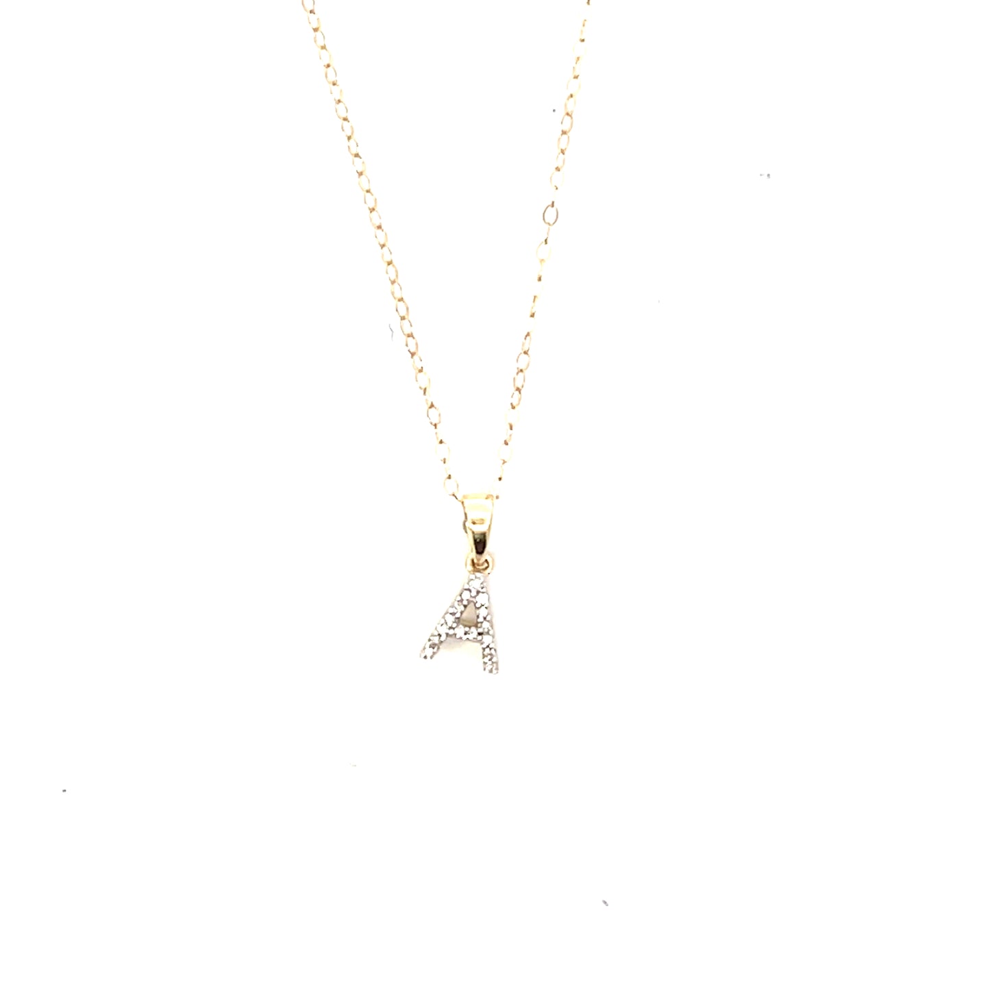 10K YG D-0.03 LETTER NECKLACE LETTER A