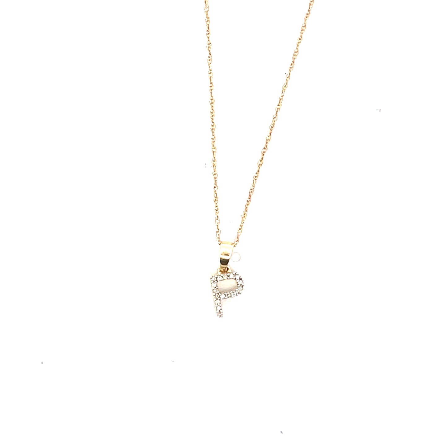 10K YG D-0.03 LETTER NECKLACE LETTER P