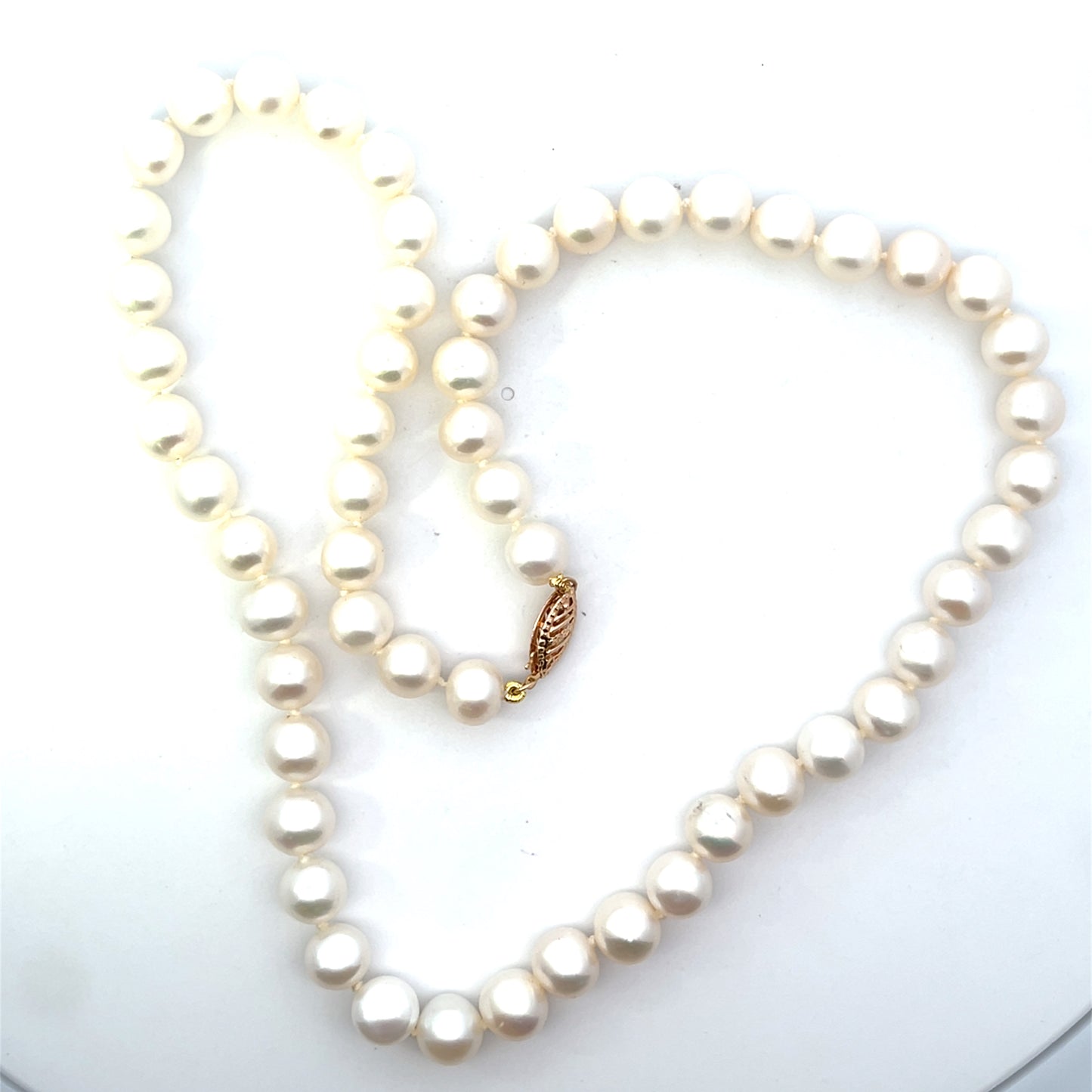 14K YG ALL AROUND BIG PEARL NECKLACE 18"