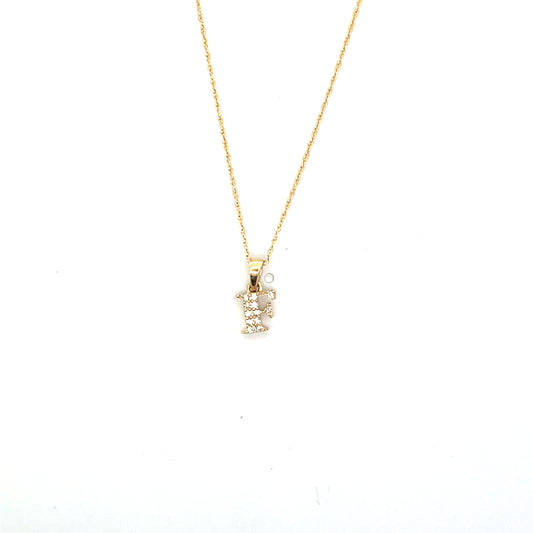 10K YG D-0.03 LETTER NECKLACE LETTER F