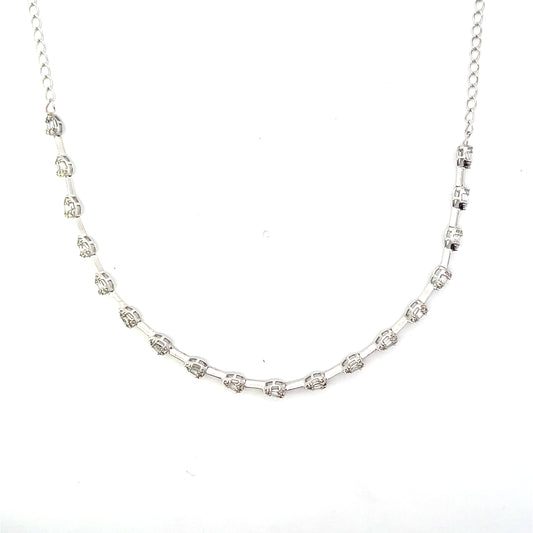 14K WG D-1.00CTW DIAMOND PEAR BAGUETTE CHOKER ($2,250)