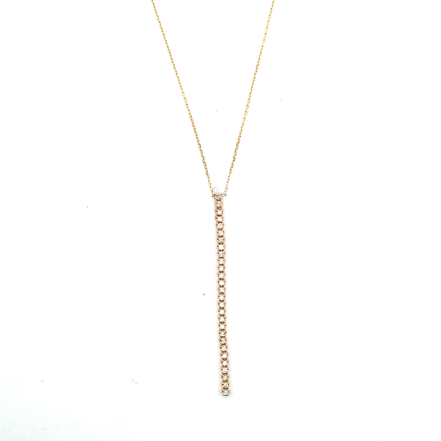 14K YG D-0.40CTW DIAMOND TENNIS LARIAT ($1,120)