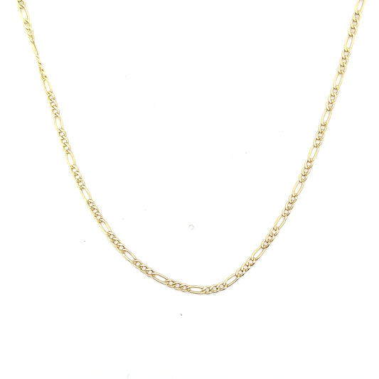 10K YG MEN FIGARO CHAIN MED 22" 2MM