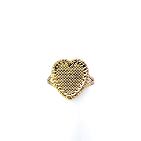 10K YG SOLID BIG HEART RING