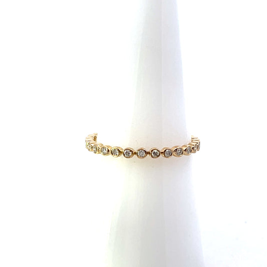 10K YG D-0.10CTW DIAMOND BEZEL RING BAND