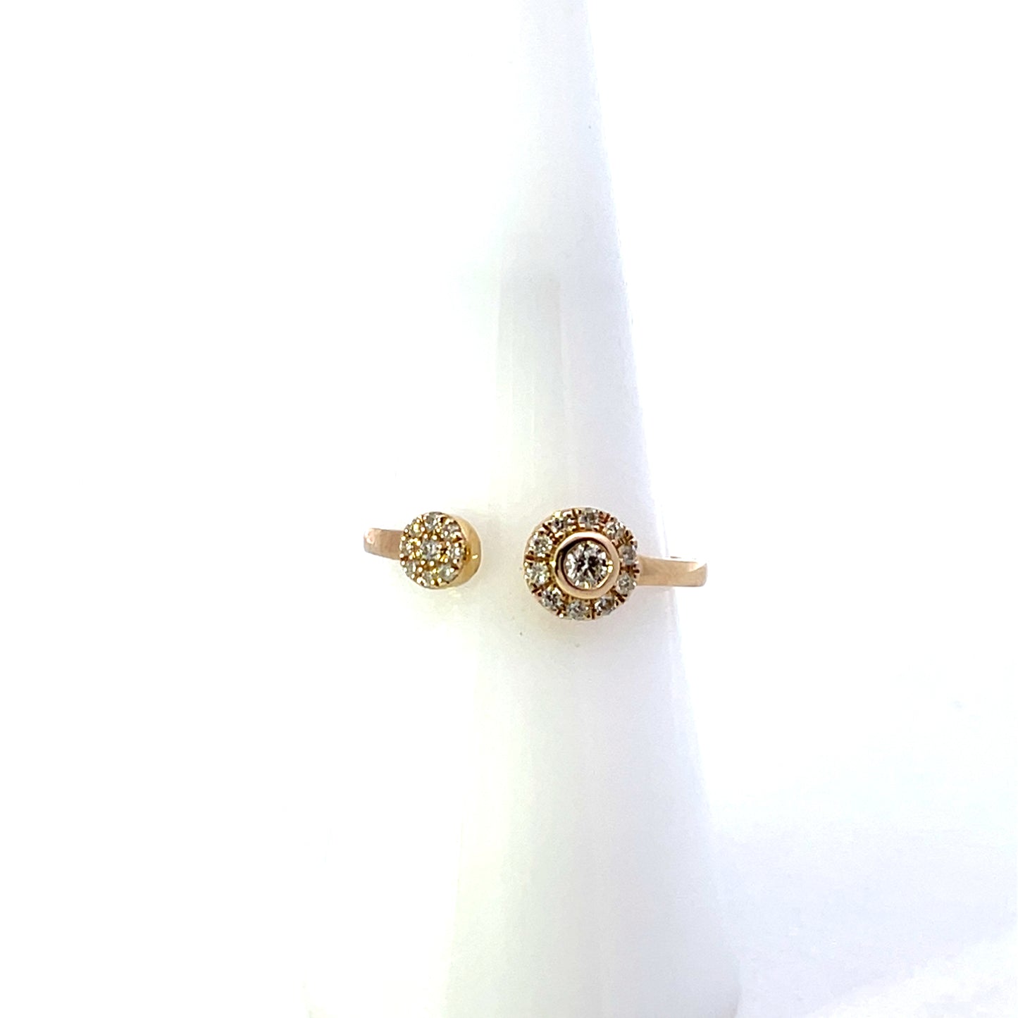 10K YG D-0.20CTW TU Y YO OPEN PAVE DIAMOND INFINITY RING BAND
