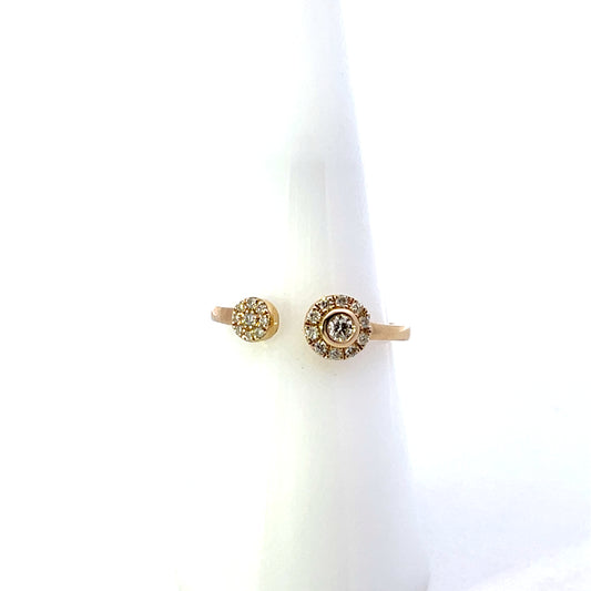 10K YG D-0.20CTW TU Y YO OPEN PAVE DIAMOND INFINITY RING BAND