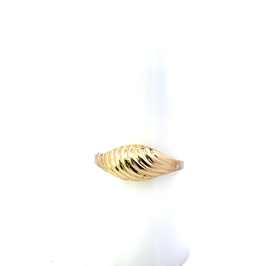 10K YG SOLID TEXTURED RING #7