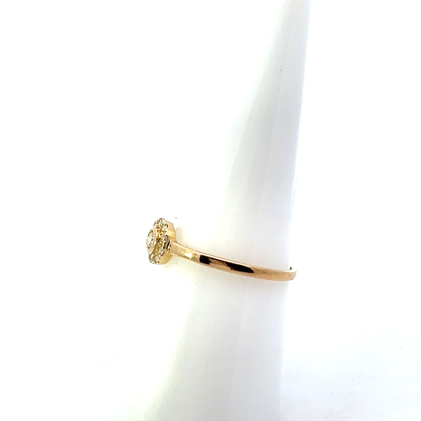 10K YG D-0.20CTW TU Y YO OPEN PAVE DIAMOND INFINITY RING BAND