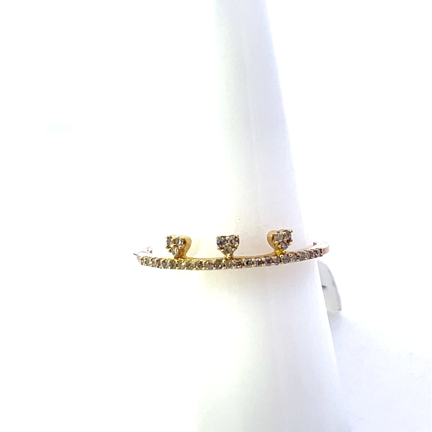 10K YG D-0.12CTW DIAMOND AND 3 ACCENT RING BAND
