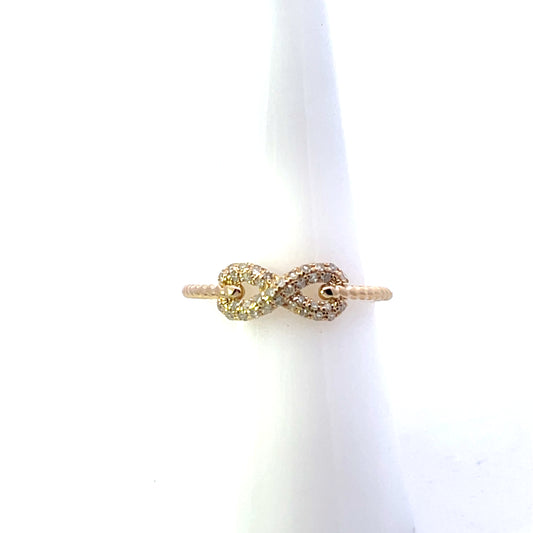 10K YG D-0.20CTW DIAMOND INFINITY RING BAND