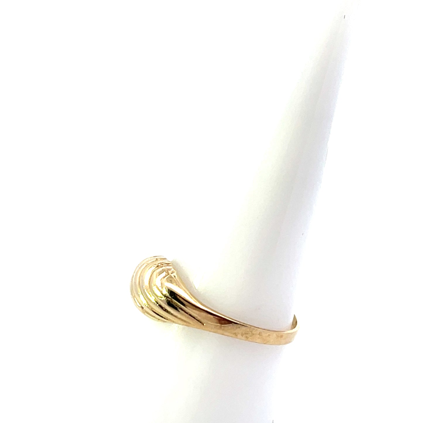 10K YG SOLID TEXTURED RING #7