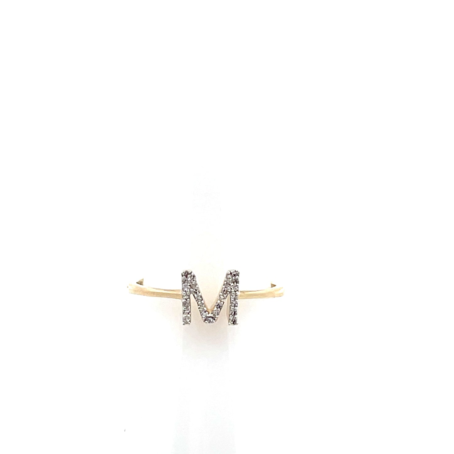 10K YG D-0.08CTW LETTER M RING