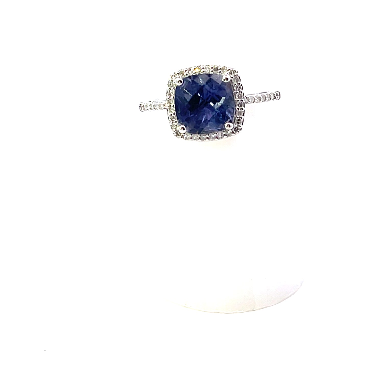 10K WG D-0.25 IOLITE WITH NATURAL DIAMOND RING