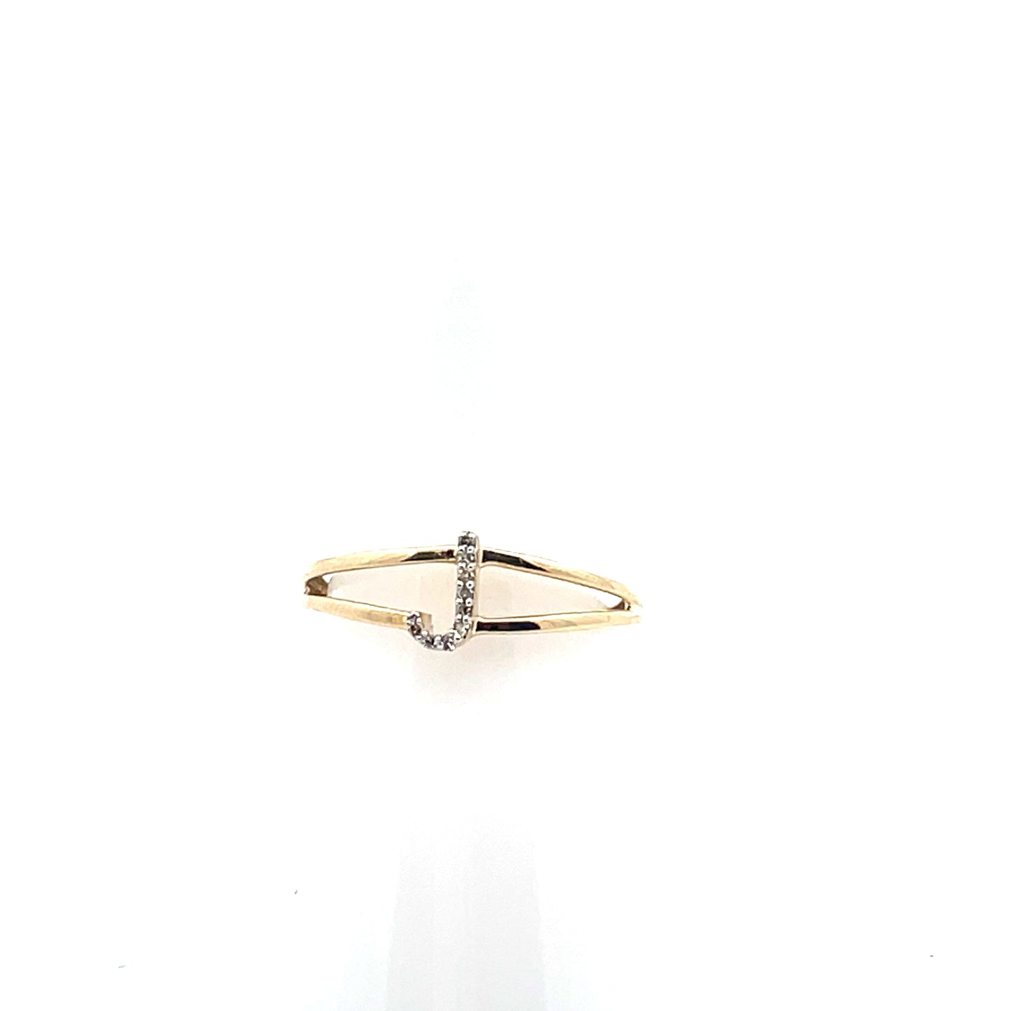 10K YG D-0.03CTW LETTER J RING