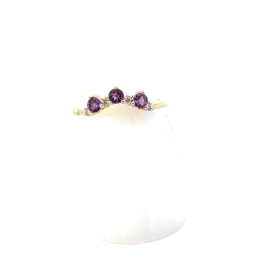10K YG AMETHYS AND NATURAL DIAMOND ENHANCER BAND