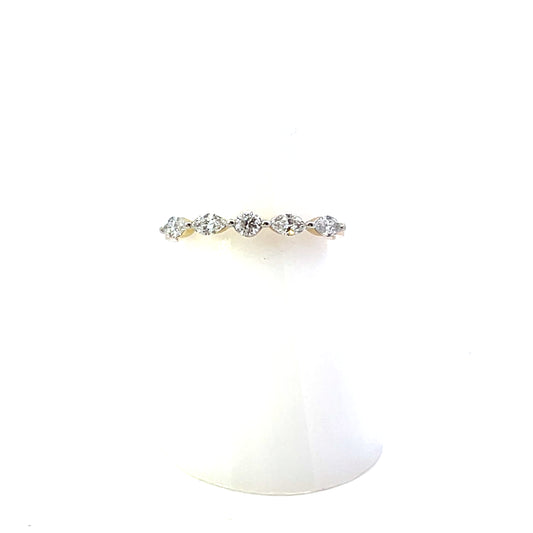 14K YG LGD-0.40 MARQUISE AND ROUND RING