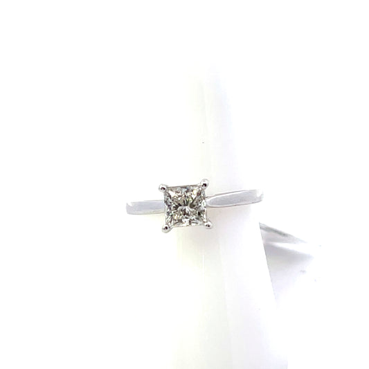 14K WG LGD-1CTW PRINCESS CUT LAB GROW DIAMOND SOLITAIRE ENGAGEMENT RING