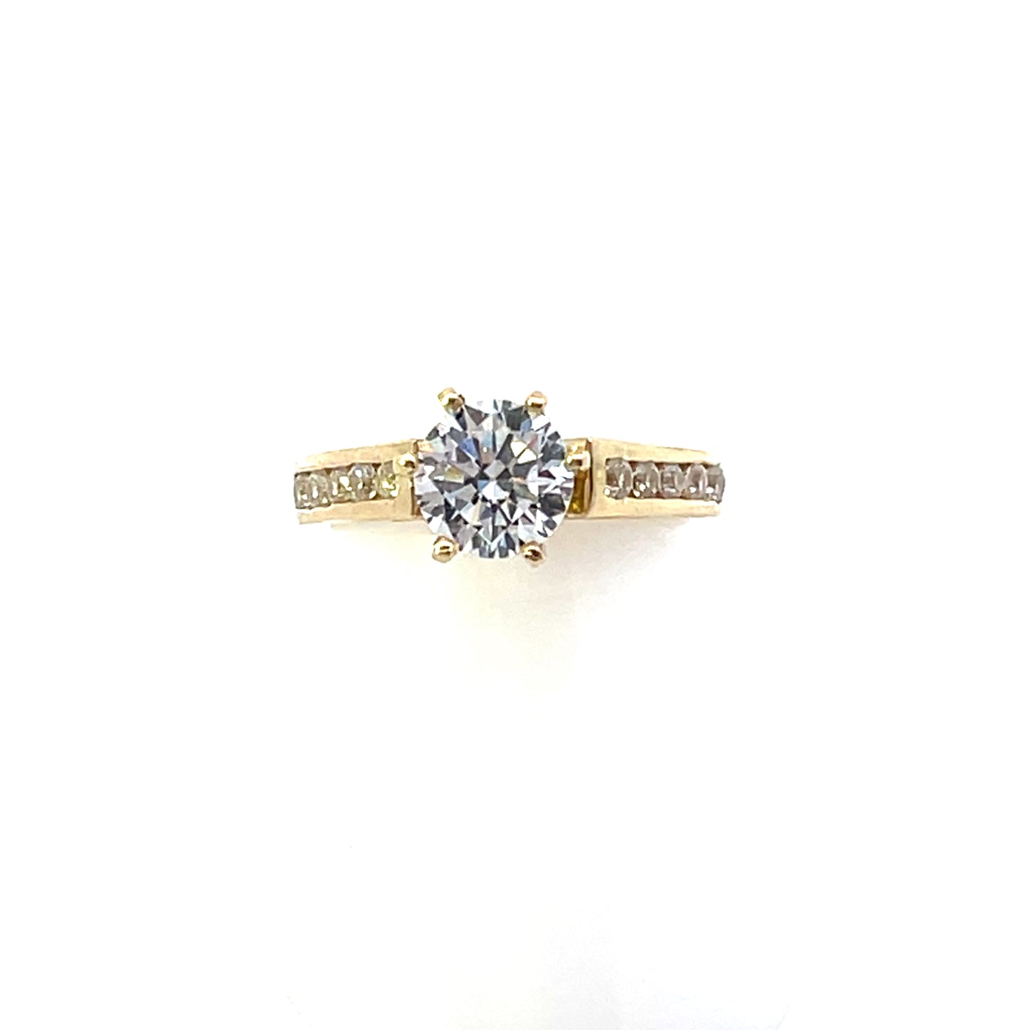 10K YG ENGAGEMENT RING SOLITAIRE WITH BIG CZ BANG