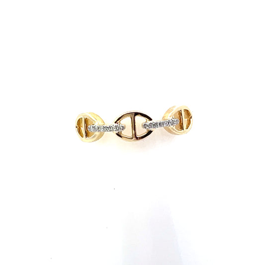 10K YG D-0.6CTW GUCCI STYLE RING