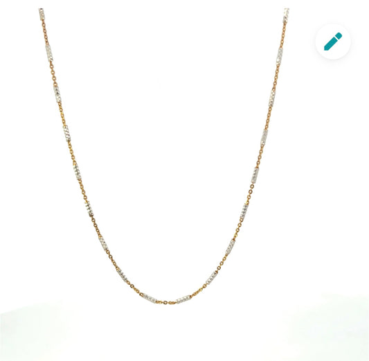 BASIC MIX CHAIN WITH DIAMOND CUT BAR