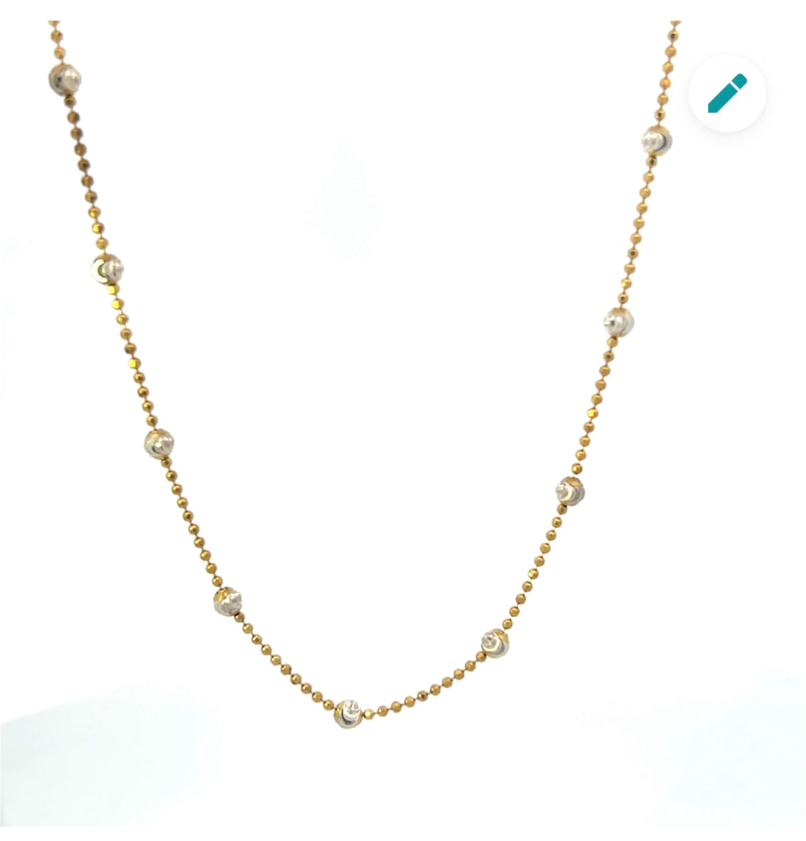 3-COLOR METAL BEADED CHAIN 18"