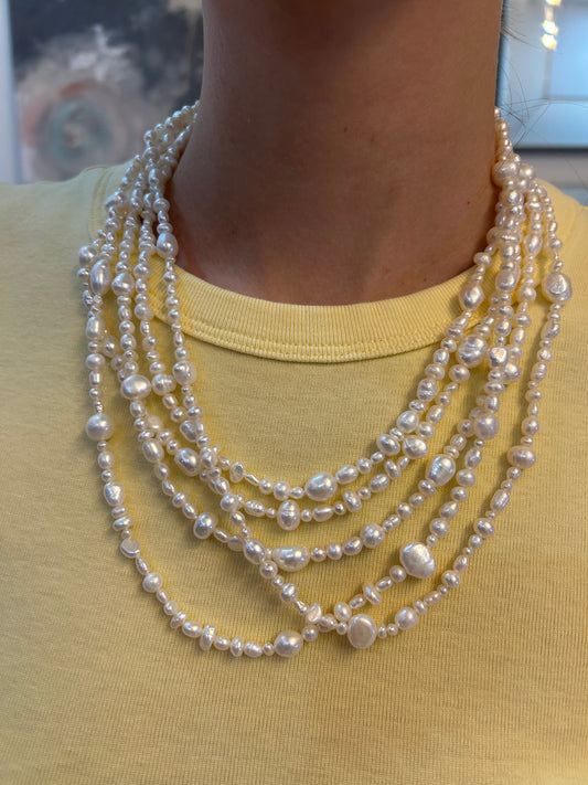 5ROW NATURAL PEARL NECKLACE