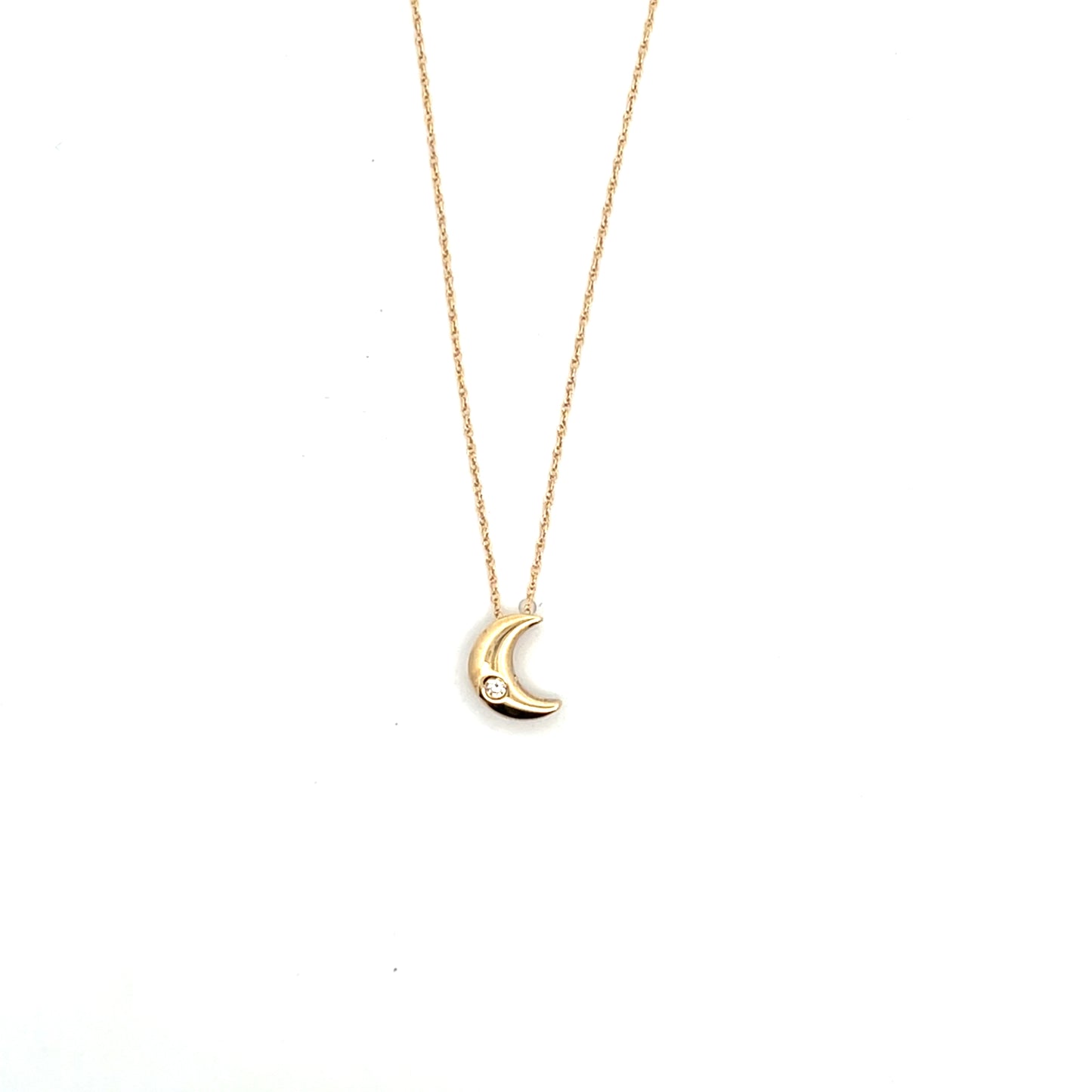 10K HALF MOON WITH WITH DIAMOND