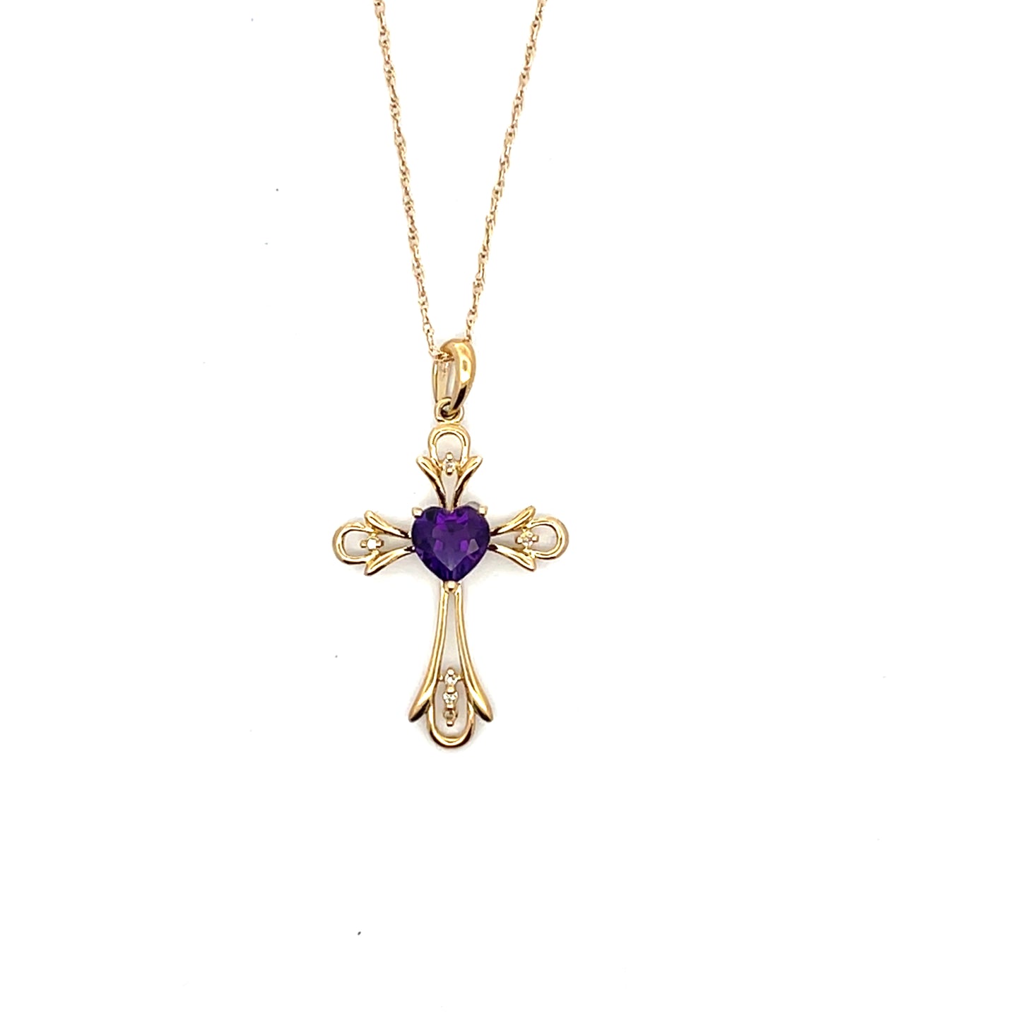 10K YG AMETHYST CROSS