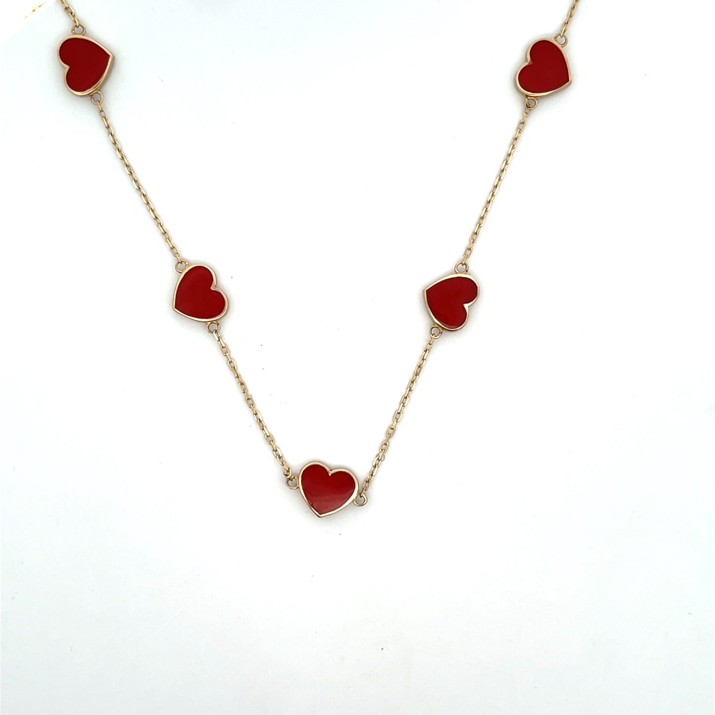 14K RED HEART ENAMEL