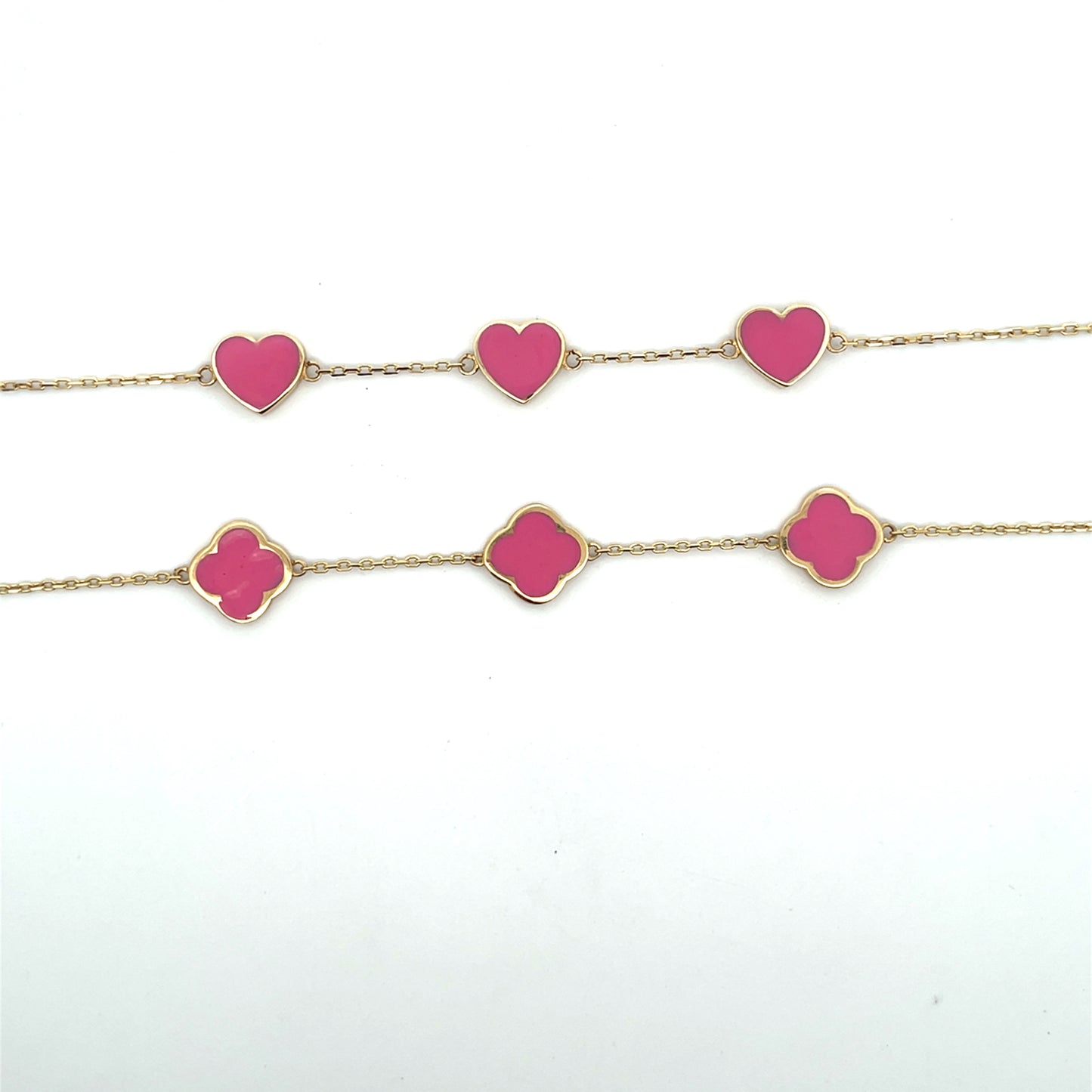 14K PINK ENAMEL BRACELET