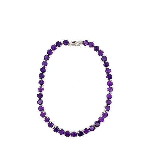 AMETHYST TENNIS BRACELET 7.5"