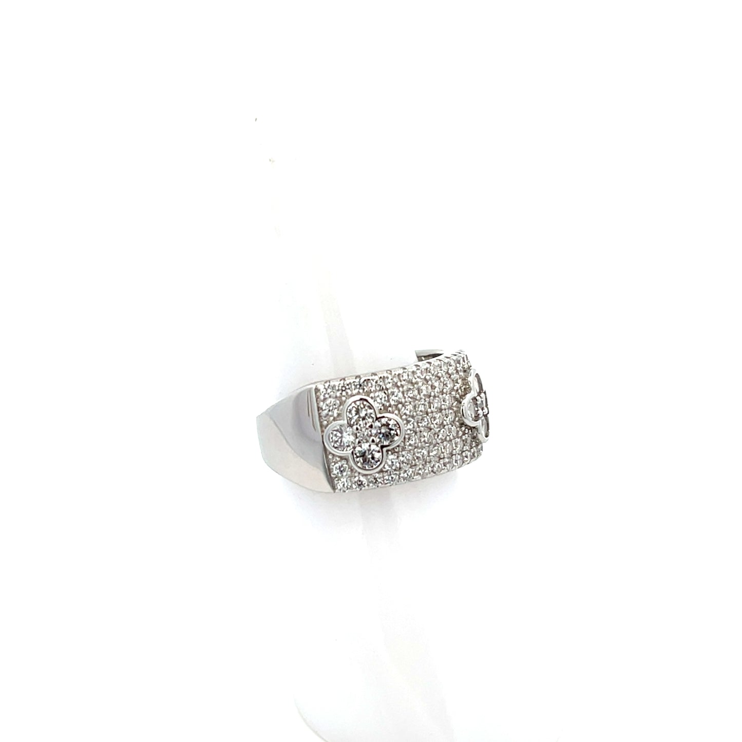 7ROW CHUNKY SILVER VAN CLEEF WITH PAVE