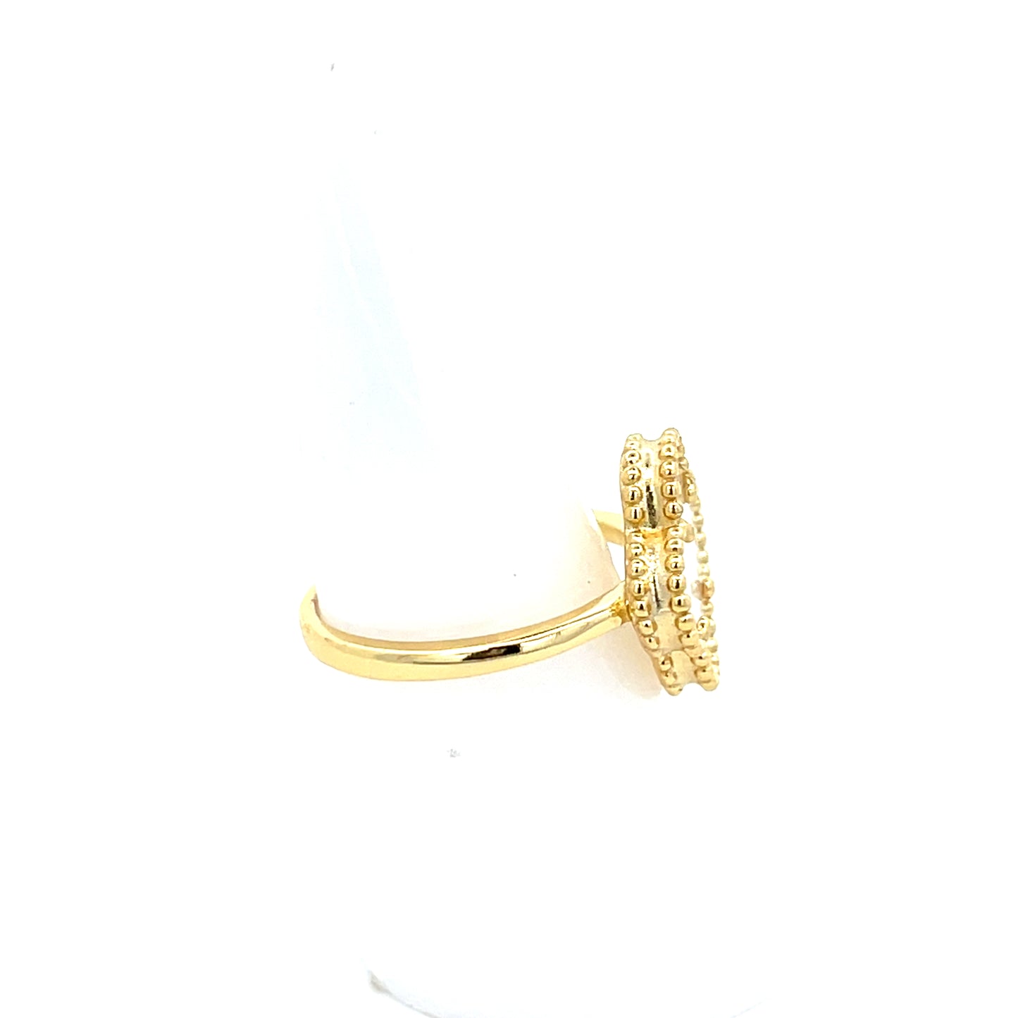BIG NACAR VAN CLEEF WITH BEADED OUTLINE  RING