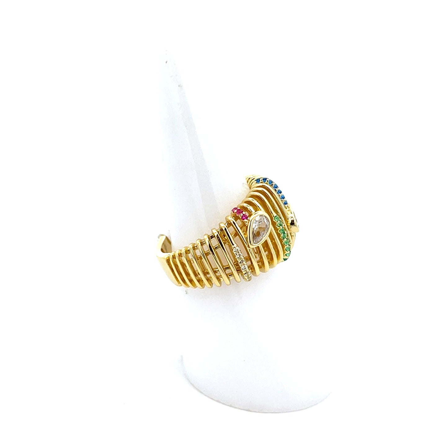 CHUNKY WIRED CZ WITH MULTI COLOR PAVE
