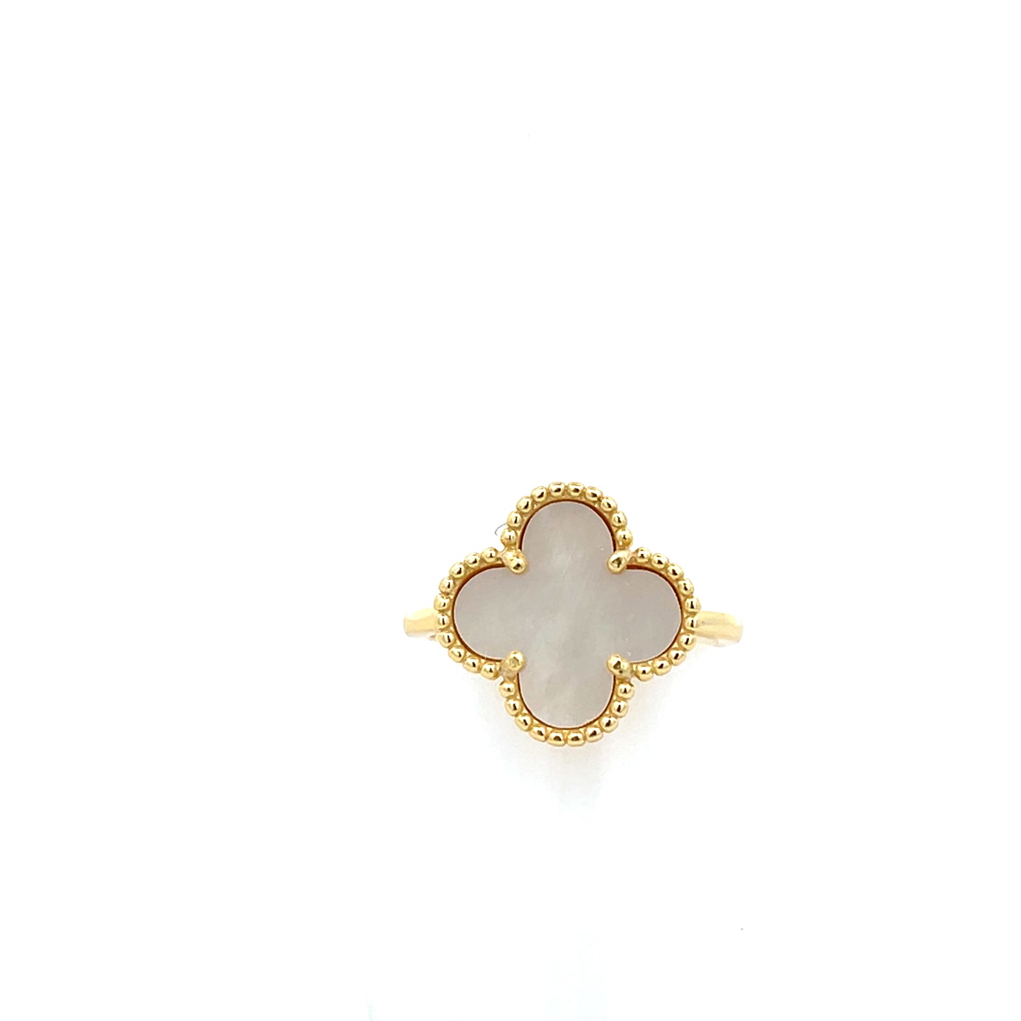 BIG NACAR VAN CLEEF WITH BEADED OUTLINE  RING