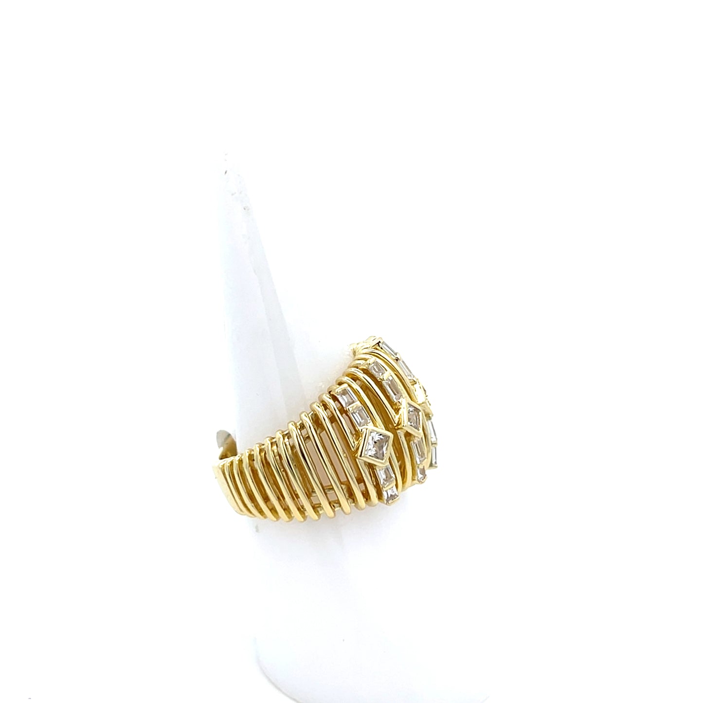 CHUNKY WIRED 5 ROW CZ RING