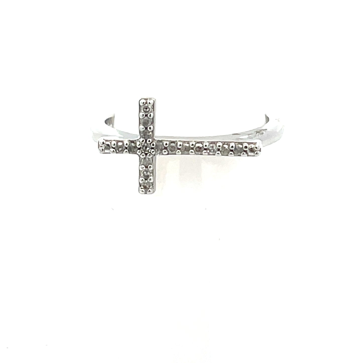 CROSS RING D-0.12CT