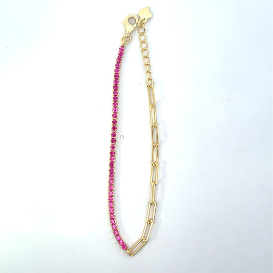 RED ADJUSTABLE 1.5MM TENNIS CLIP BRACELET SGP