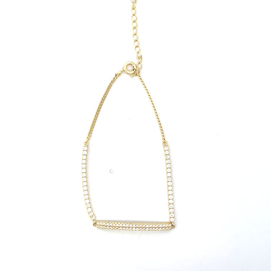 ADJUSTABLE TENNIS BRACELET WITH CZ BAR SGP