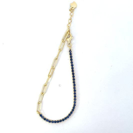 BLUE ADJUSTABLE 1.5MM TENNIS CLIP BRACELET SGP