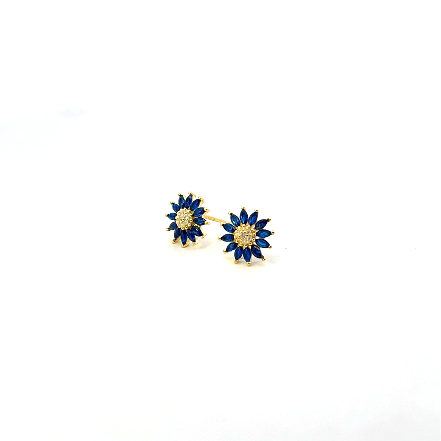 SUNFLOWER EARRING STUDS BLUE SGP