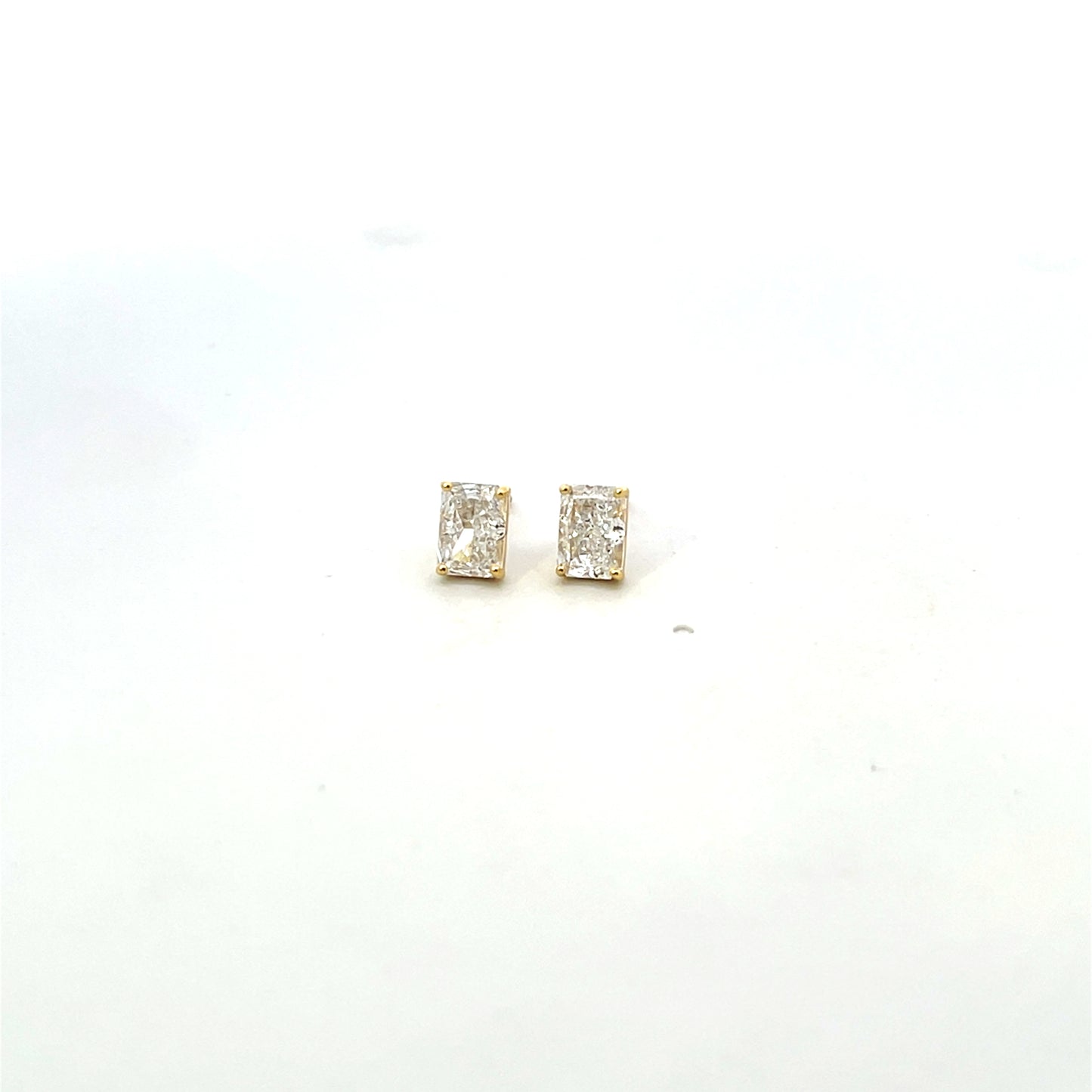 EMERALD CUT SOLITAIRE STUD EARRINGS SGP CLEAR