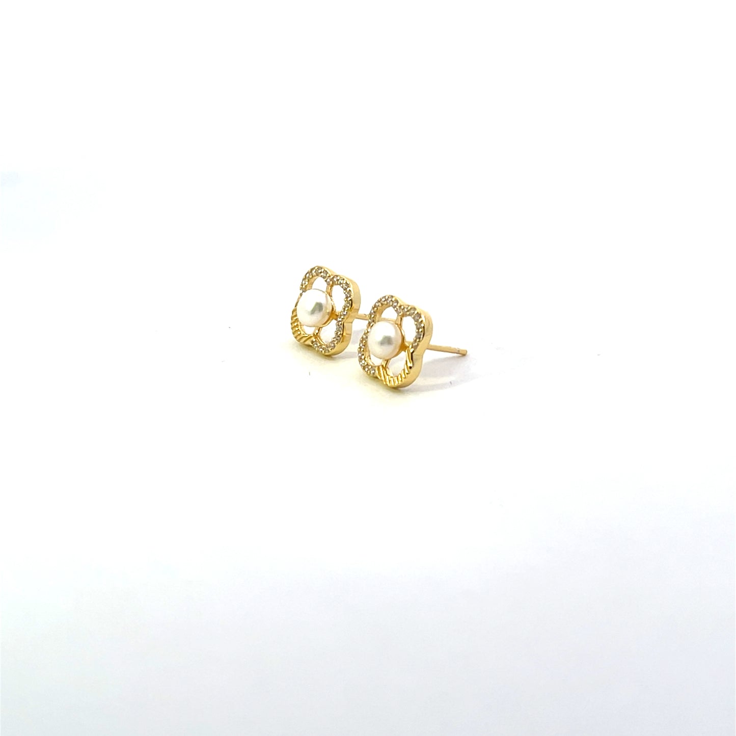 VEN CLEEF PAVE WITH PEARL EARRINGS SGP