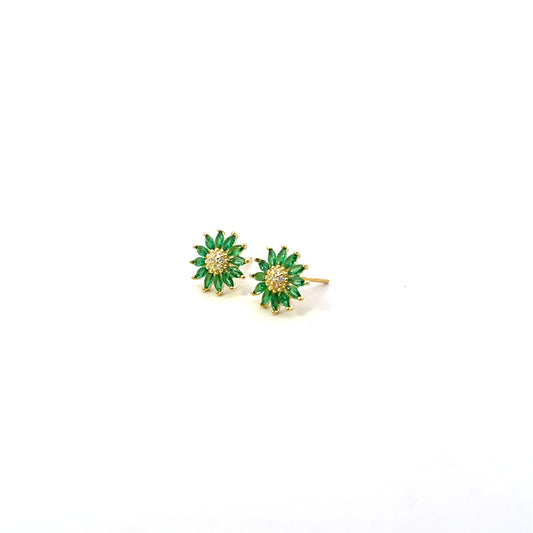 SUNFLOWER EARRING STUDS GREEN SGP