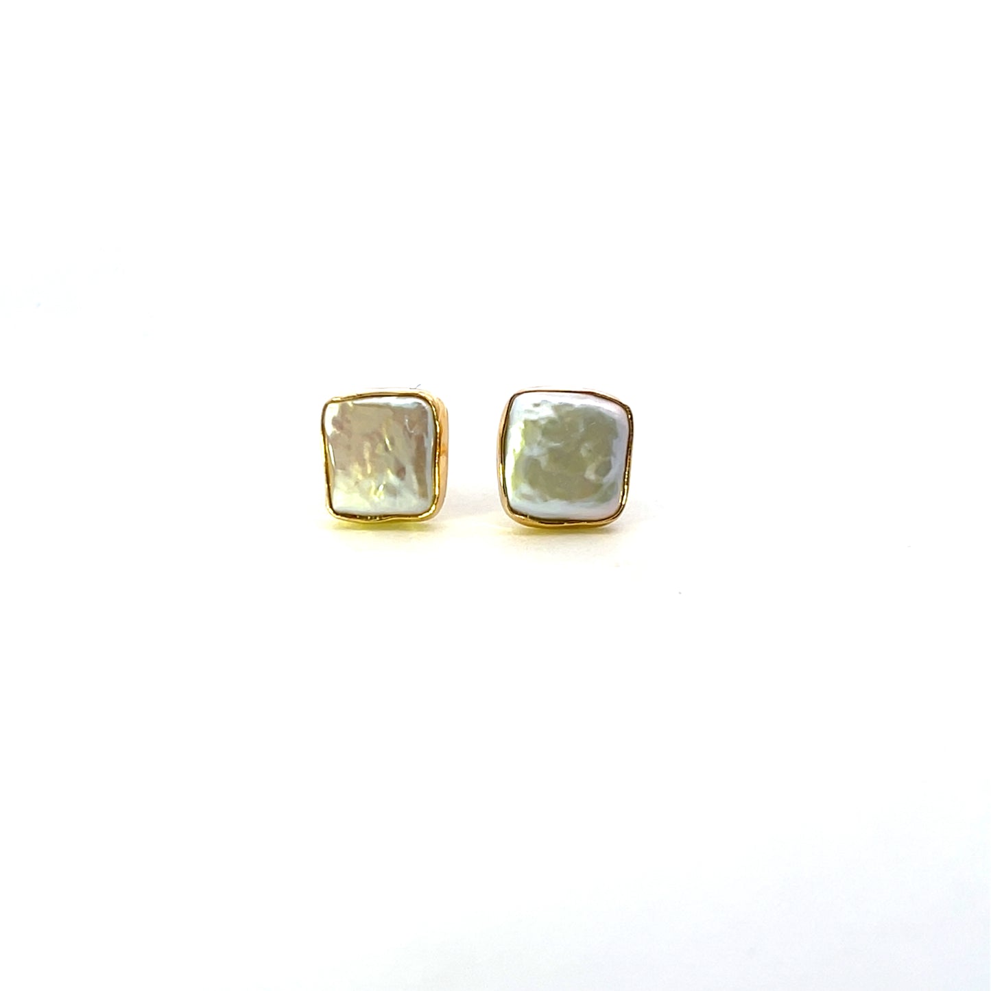 BARROQUE PEARL SQUARE STUD SGP