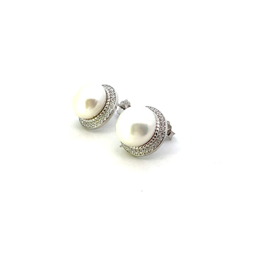 BIG NATURAL PEARL WITH HALO SILVER