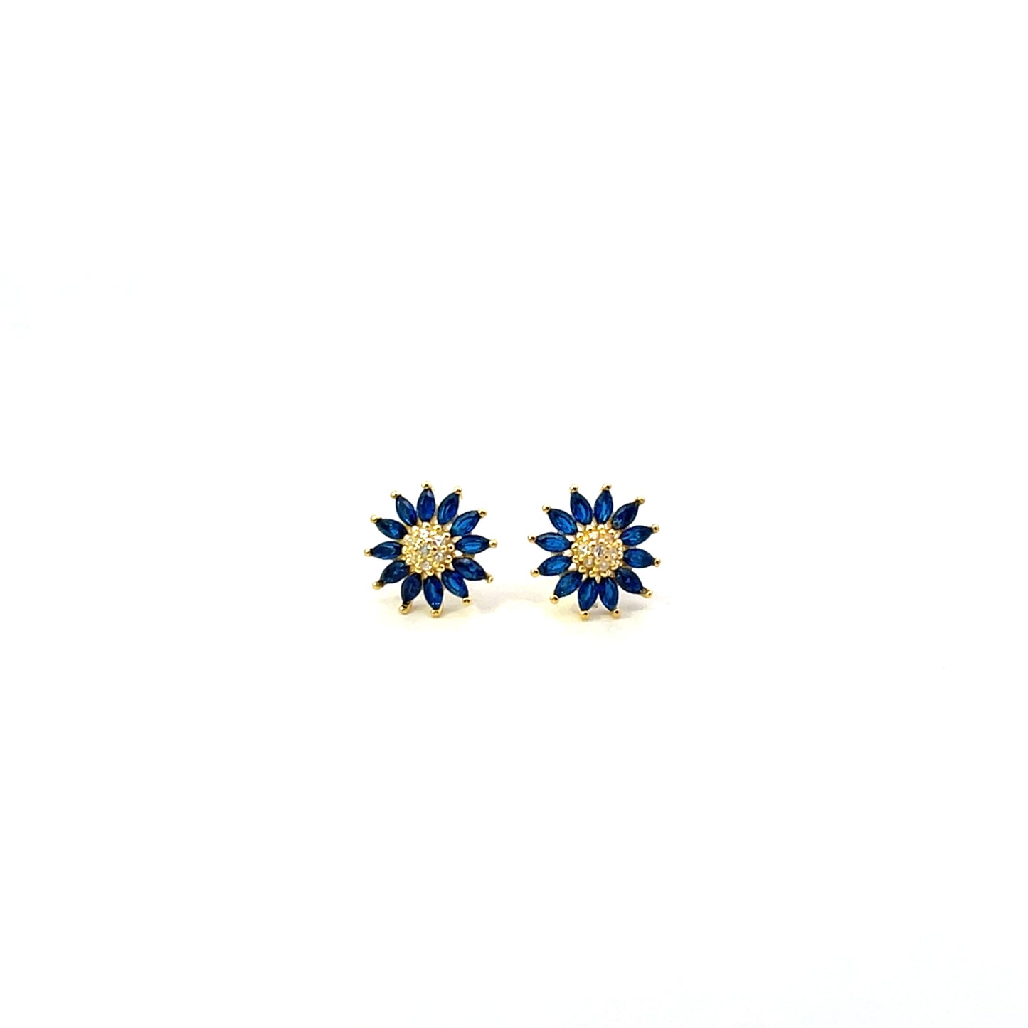 SUNFLOWER EARRING STUDS BLUE SGP